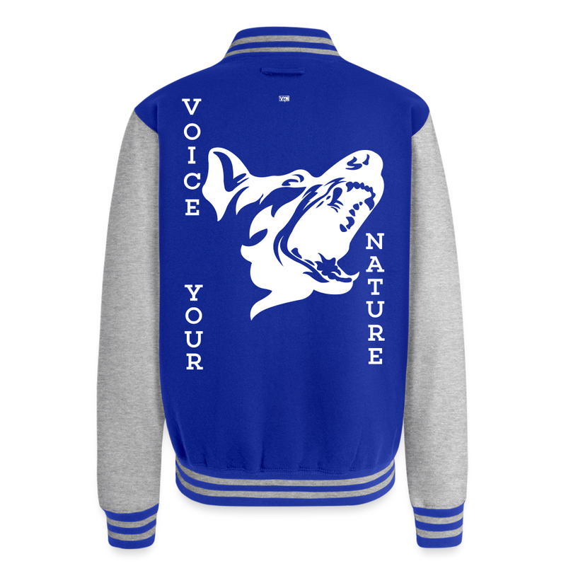 VYN Heavyweight Letterman Jacket - royal/heather grey