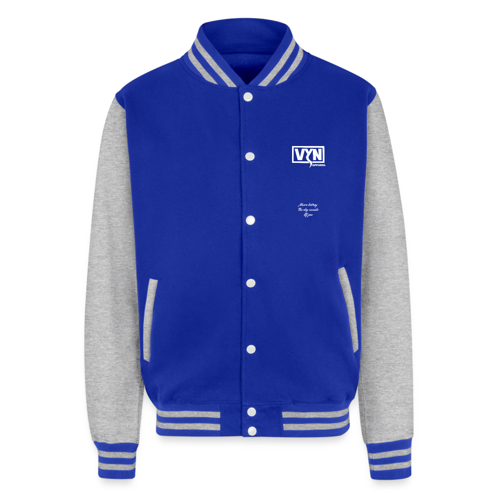 VYN Heavyweight Letterman Jacket - royal/heather grey