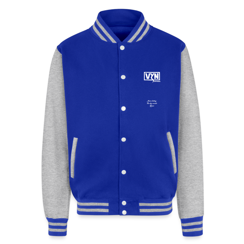 VYN Heavyweight Letterman Jacket - royal/heather grey