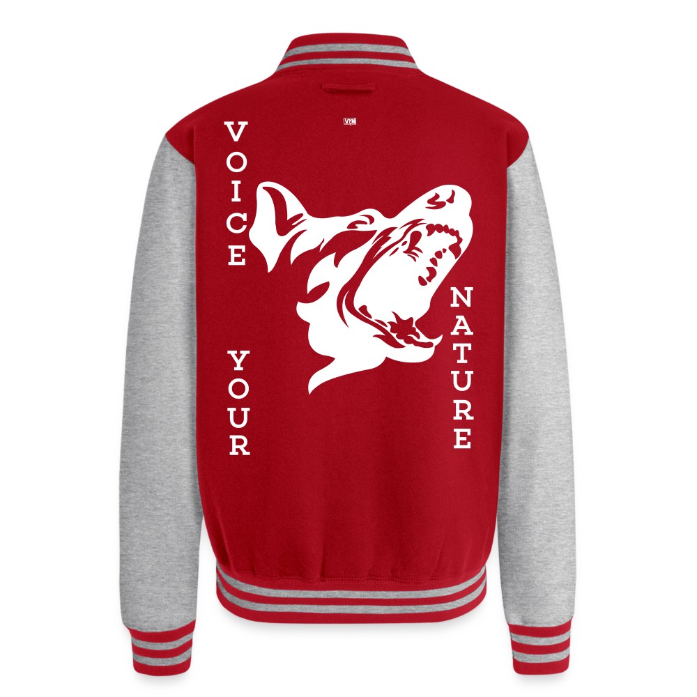 VYN Heavyweight Letterman Jacket - red/heather grey