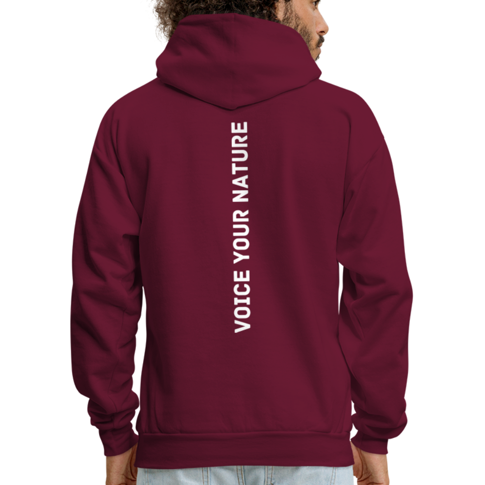 VYN Men's Hoodie white logo - burgundy