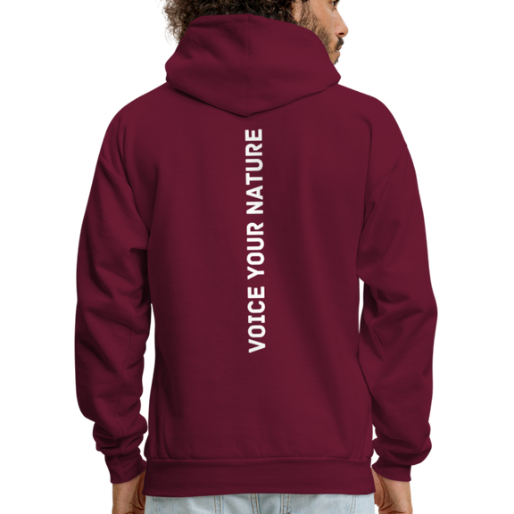 VYN Men's Hoodie white logo - burgundy