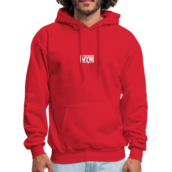 VYN Men's Hoodie white logo - red