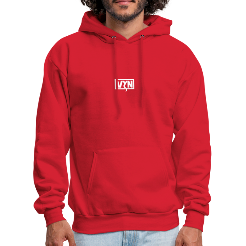 VYN Men's Hoodie white logo - red