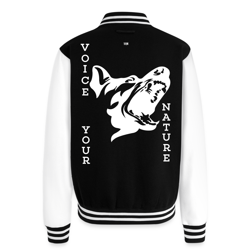 VYN Heavyweight Letterman Jacket - black/white