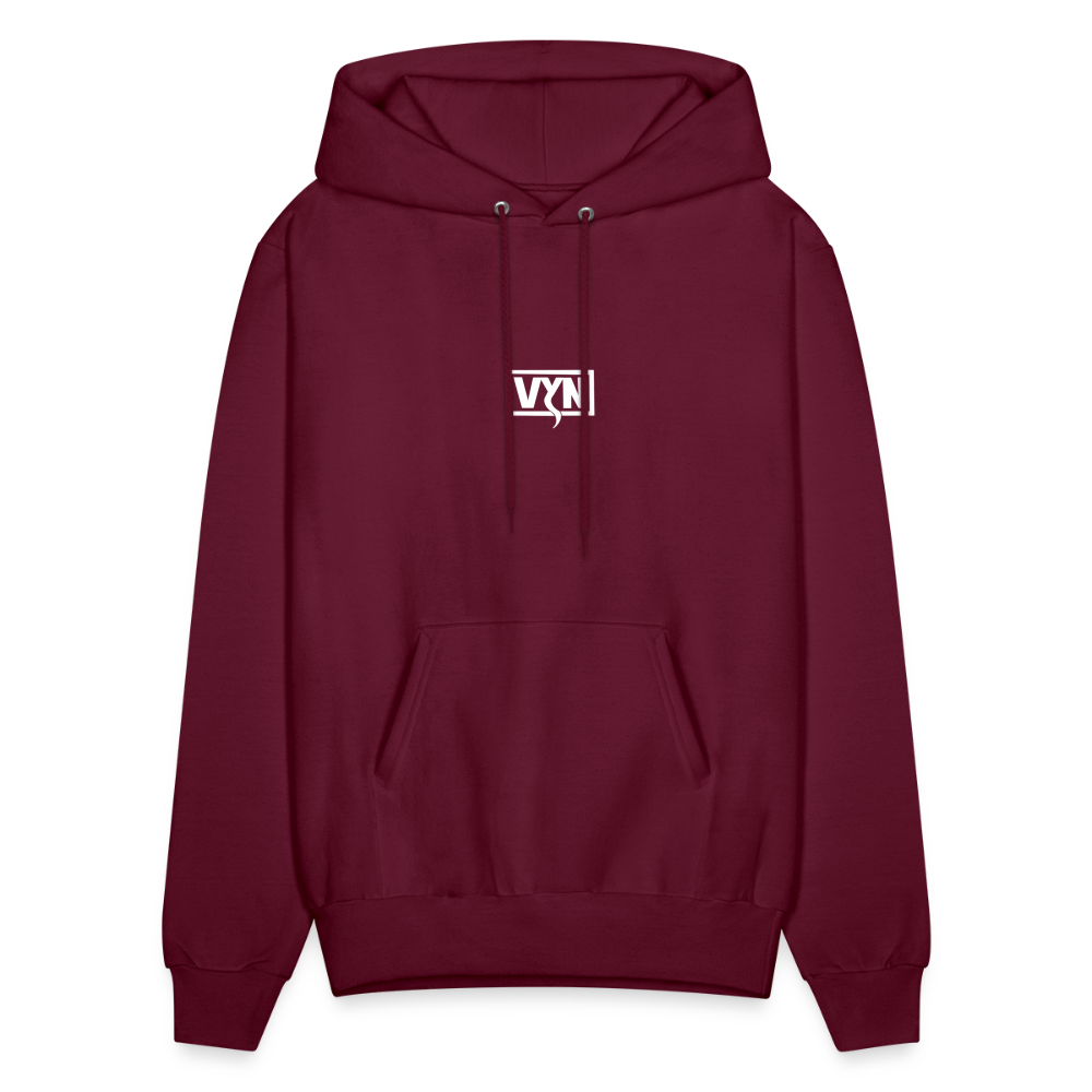 VYN Men's Hoodie white logo - burgundy