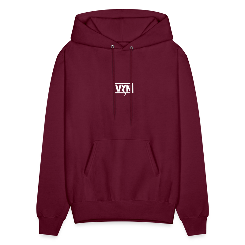 VYN Men's Hoodie white logo - burgundy