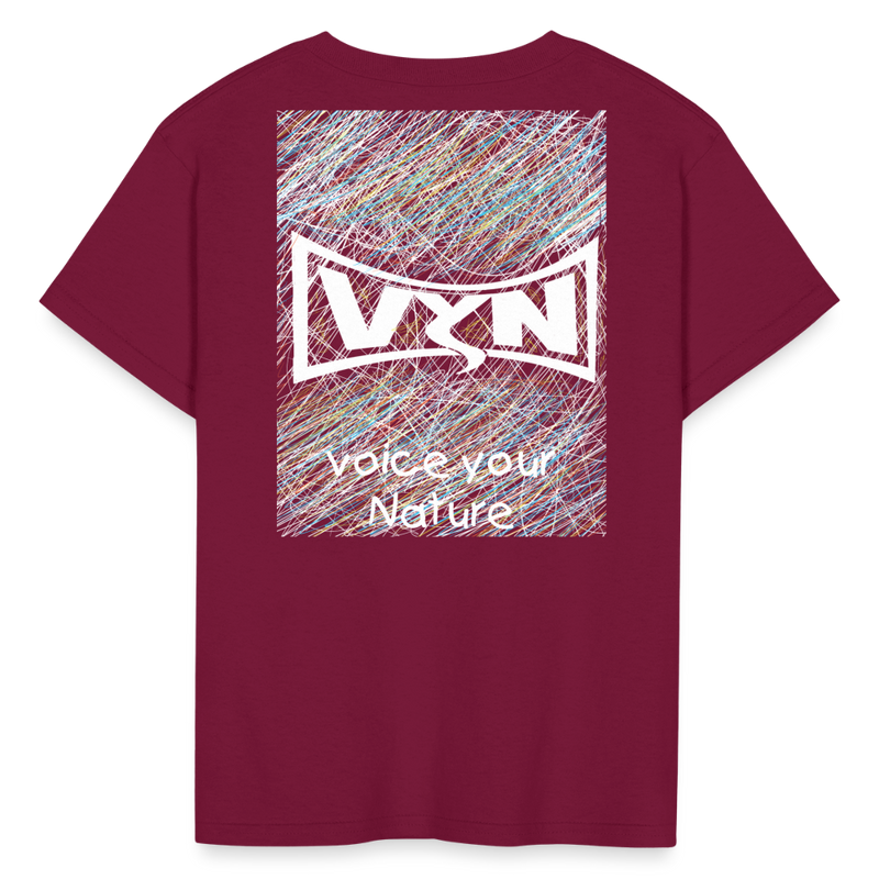 VYN “outside the lines” Kids' T-Shirt - burgundy