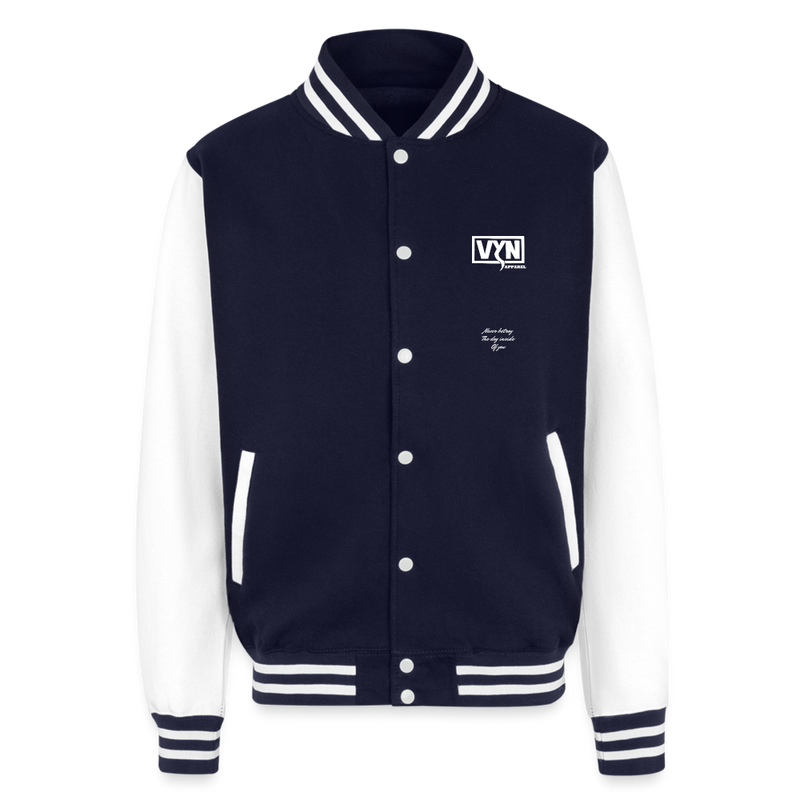 VYN Heavyweight Letterman Jacket - navy/white