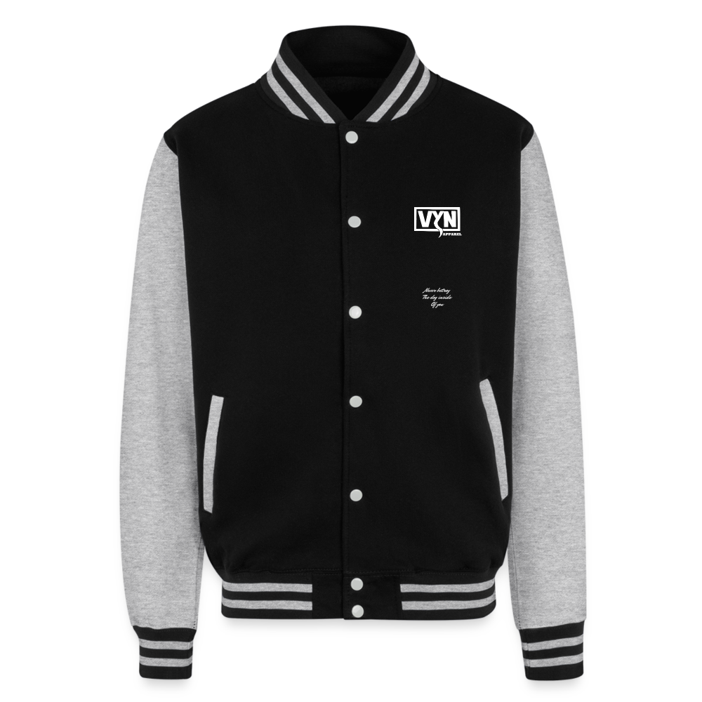 VYN Heavyweight Letterman Jacket - black/heather grey