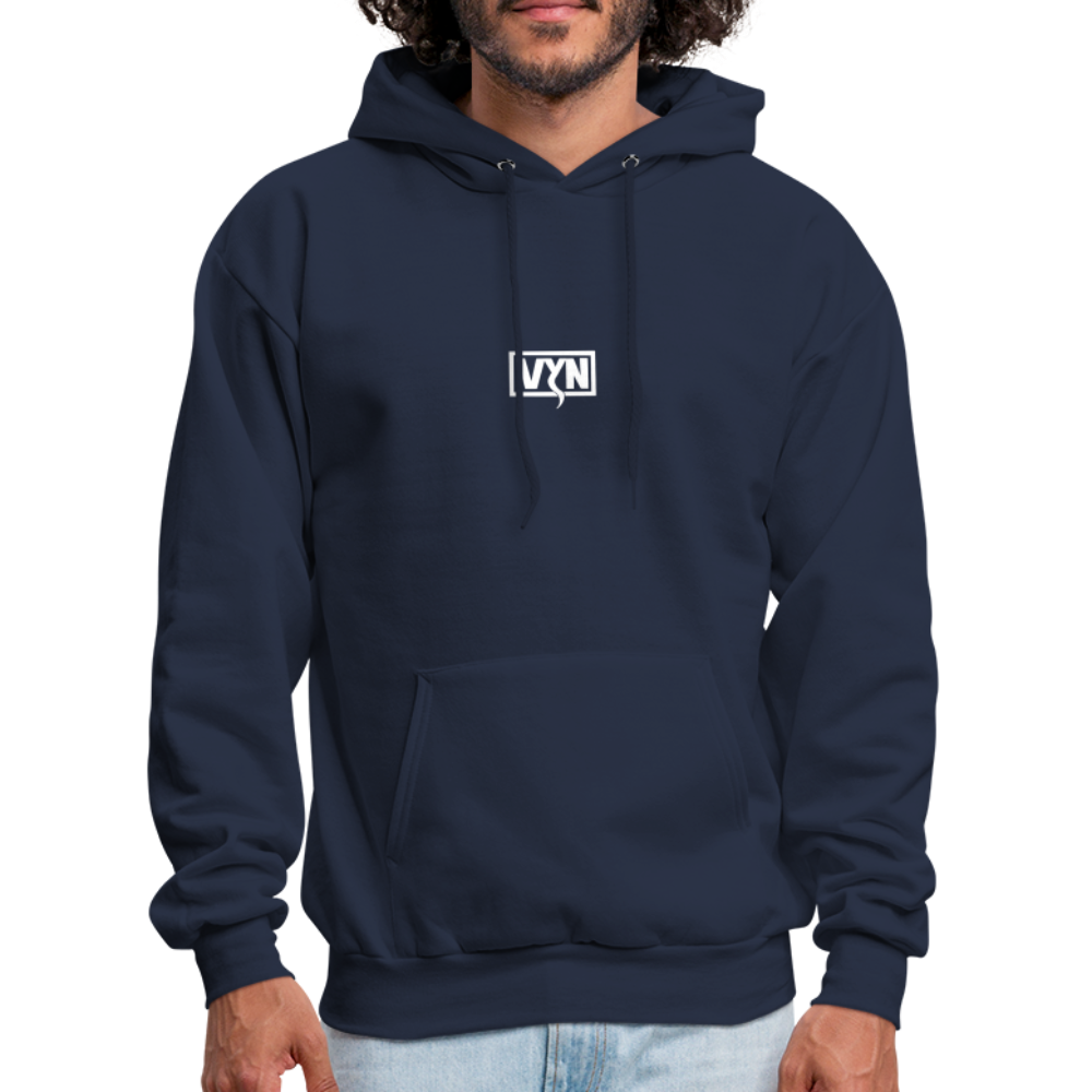 VYN Men's Hoodie white logo - navy