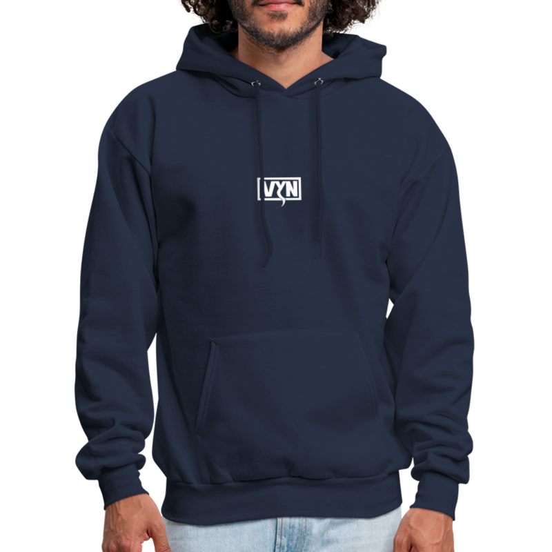 VYN Men's Hoodie white logo - navy