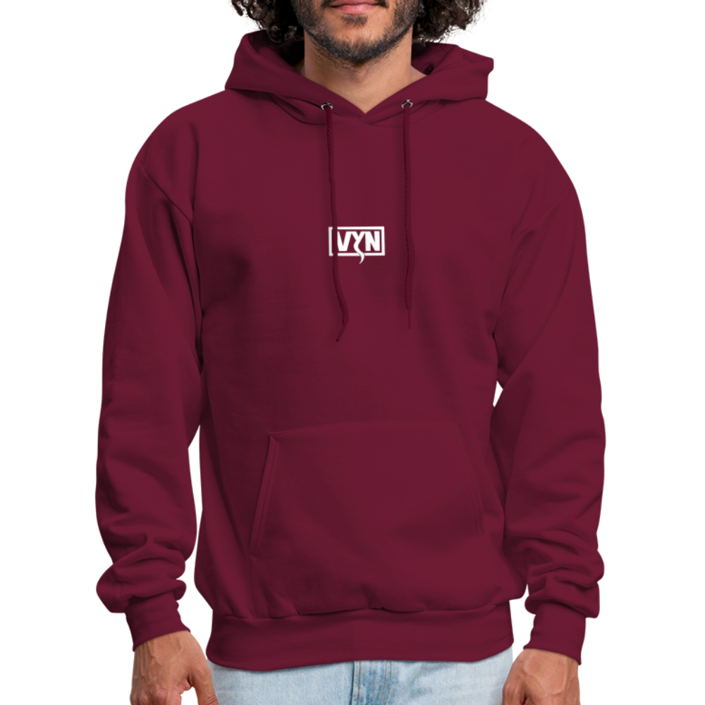 VYN Men's Hoodie white logo - burgundy