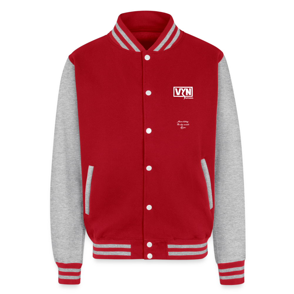 VYN Heavyweight Letterman Jacket - red/heather grey