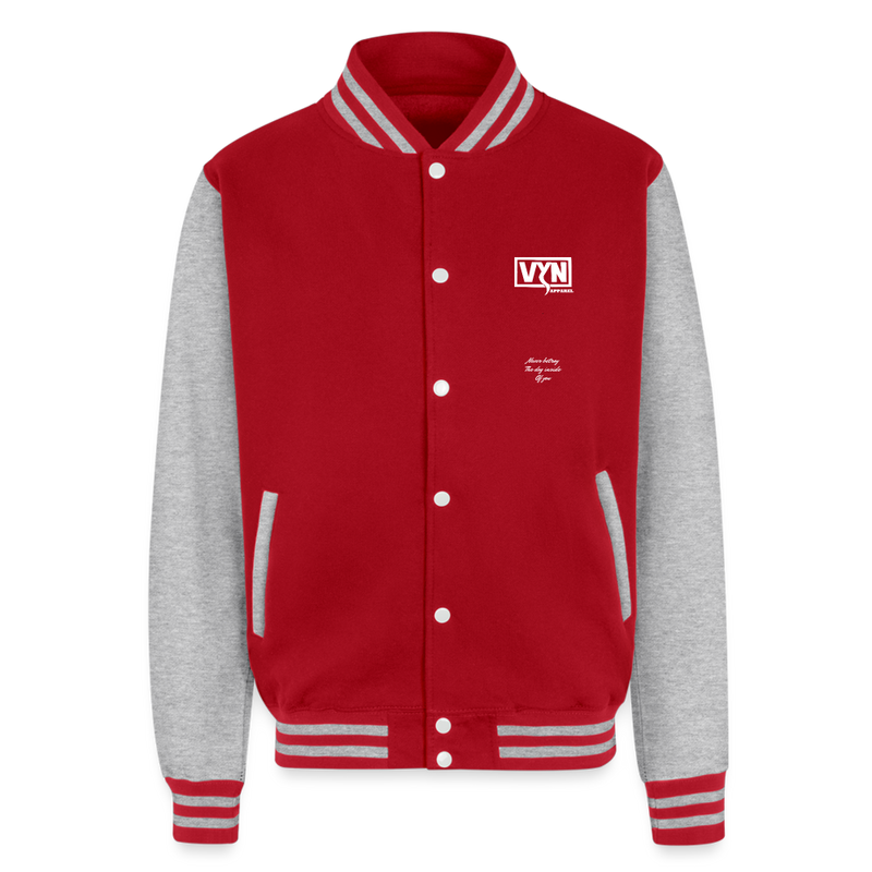 VYN Heavyweight Letterman Jacket - red/heather grey