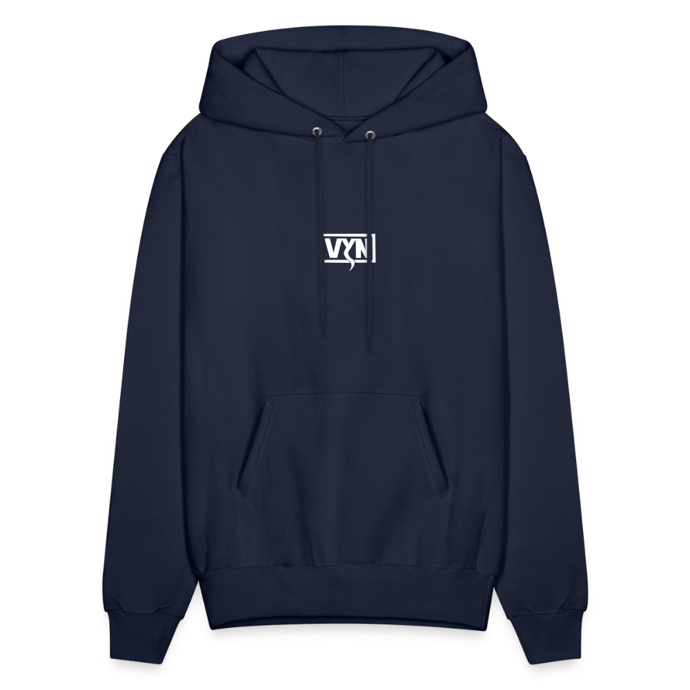 VYN Men's Hoodie white logo - navy