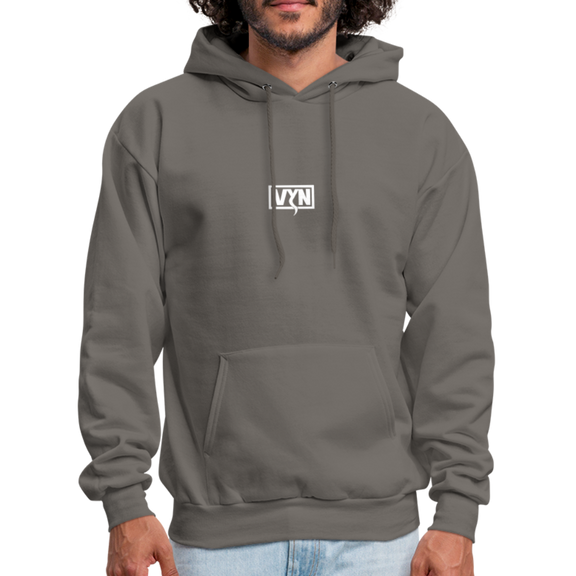 VYN Men's Hoodie white logo - asphalt gray