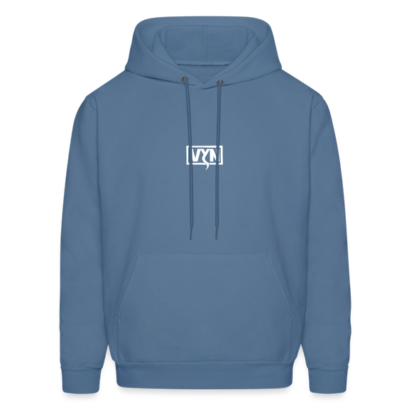 VYN Men's Hoodie white logo - denim blue