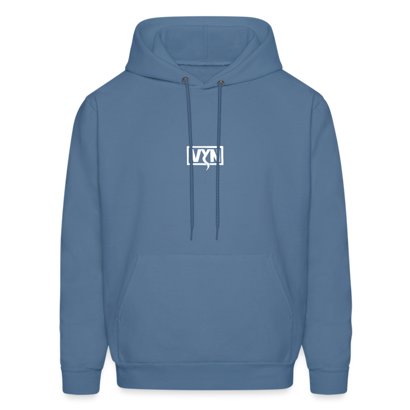 VYN Men's Hoodie white logo - denim blue