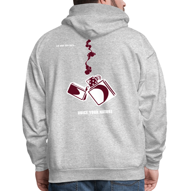 VYN “Let Your Fire Burn” Original Hoodie (maroon) - heather gray