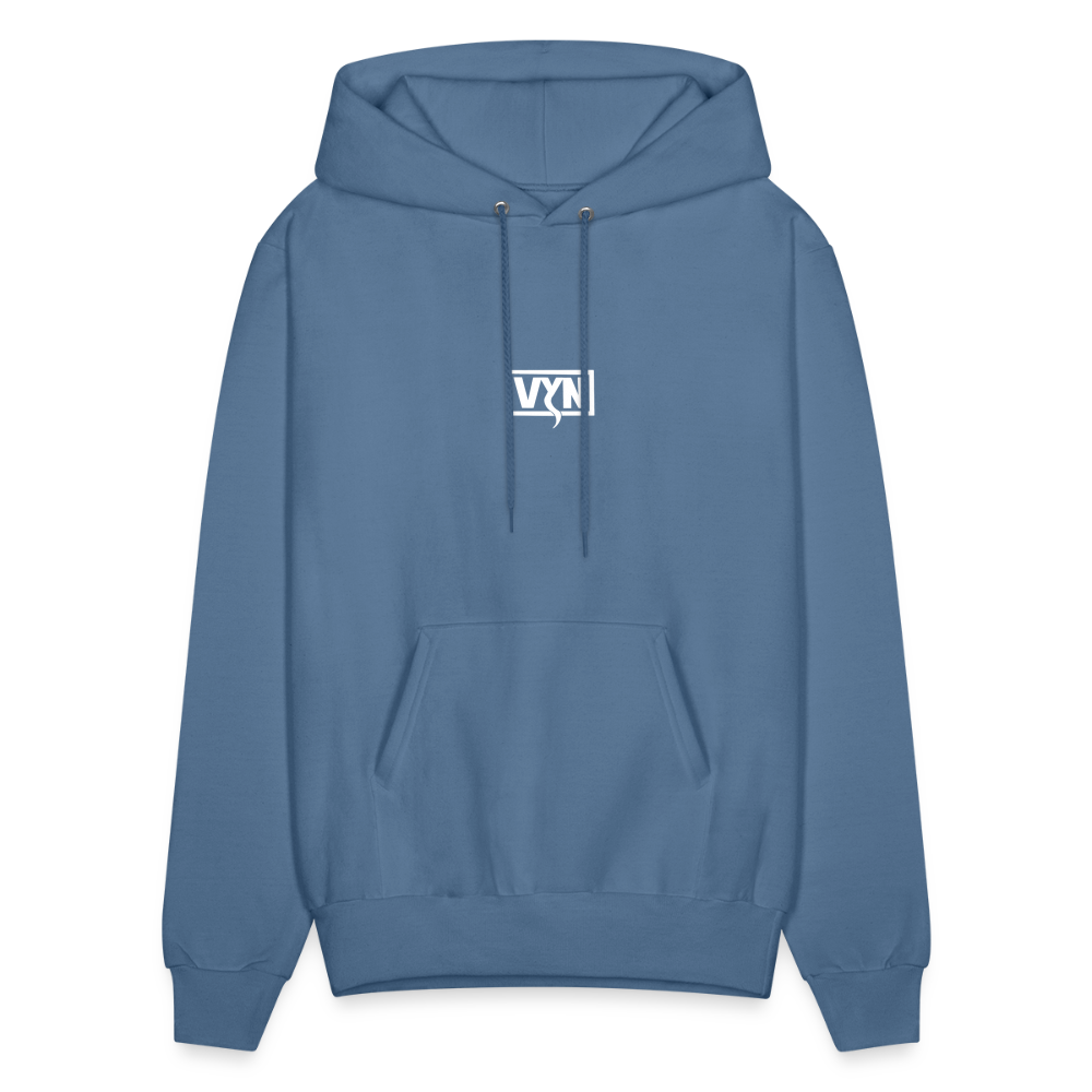 VYN Men's Hoodie white logo - denim blue