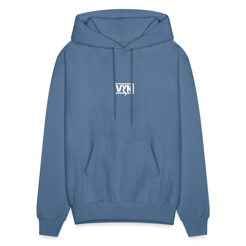 VYN Men's Hoodie white logo - denim blue