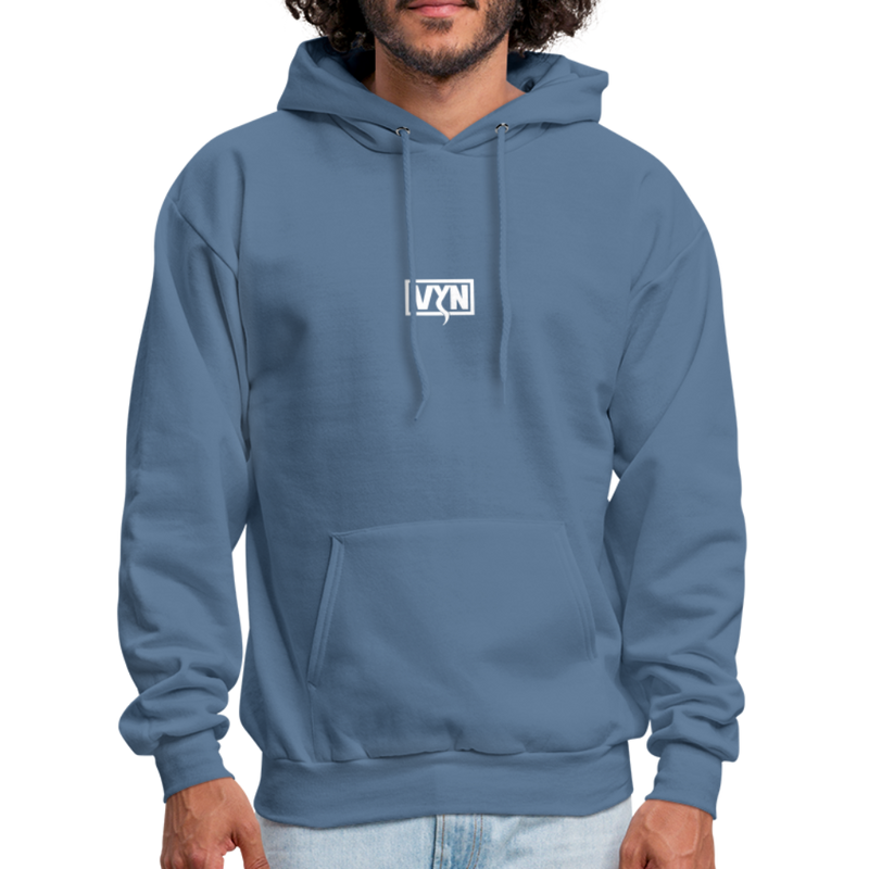 VYN Men's Hoodie white logo - denim blue