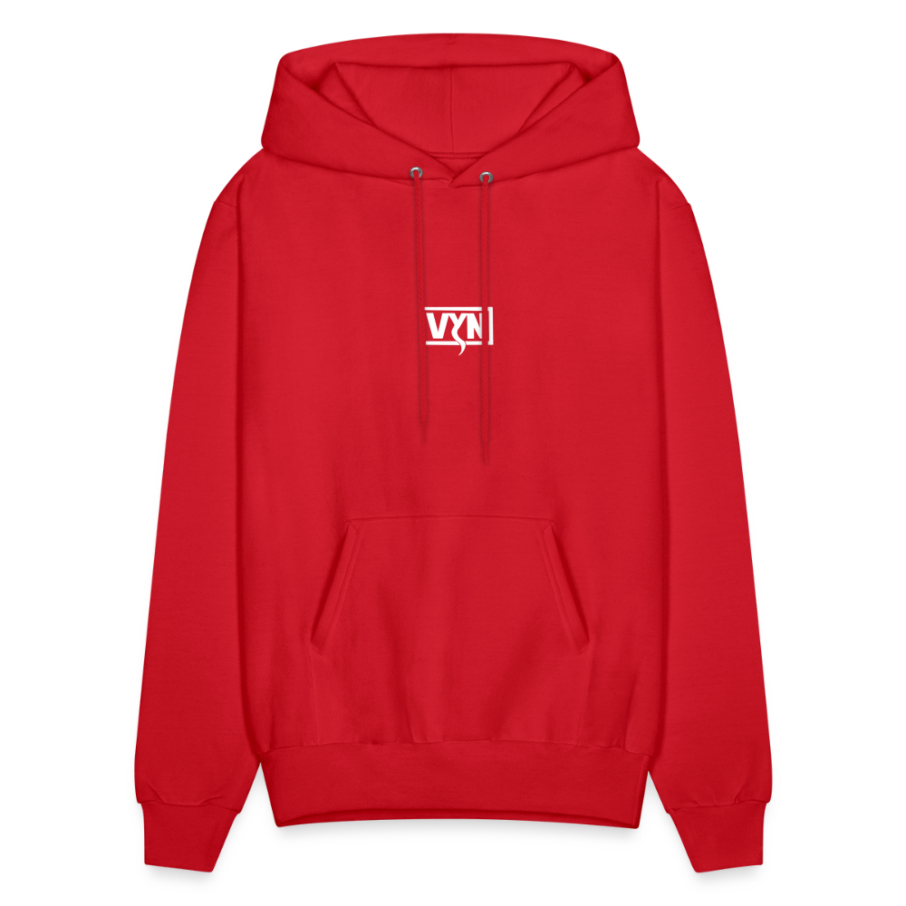 VYN Men's Hoodie white logo - red