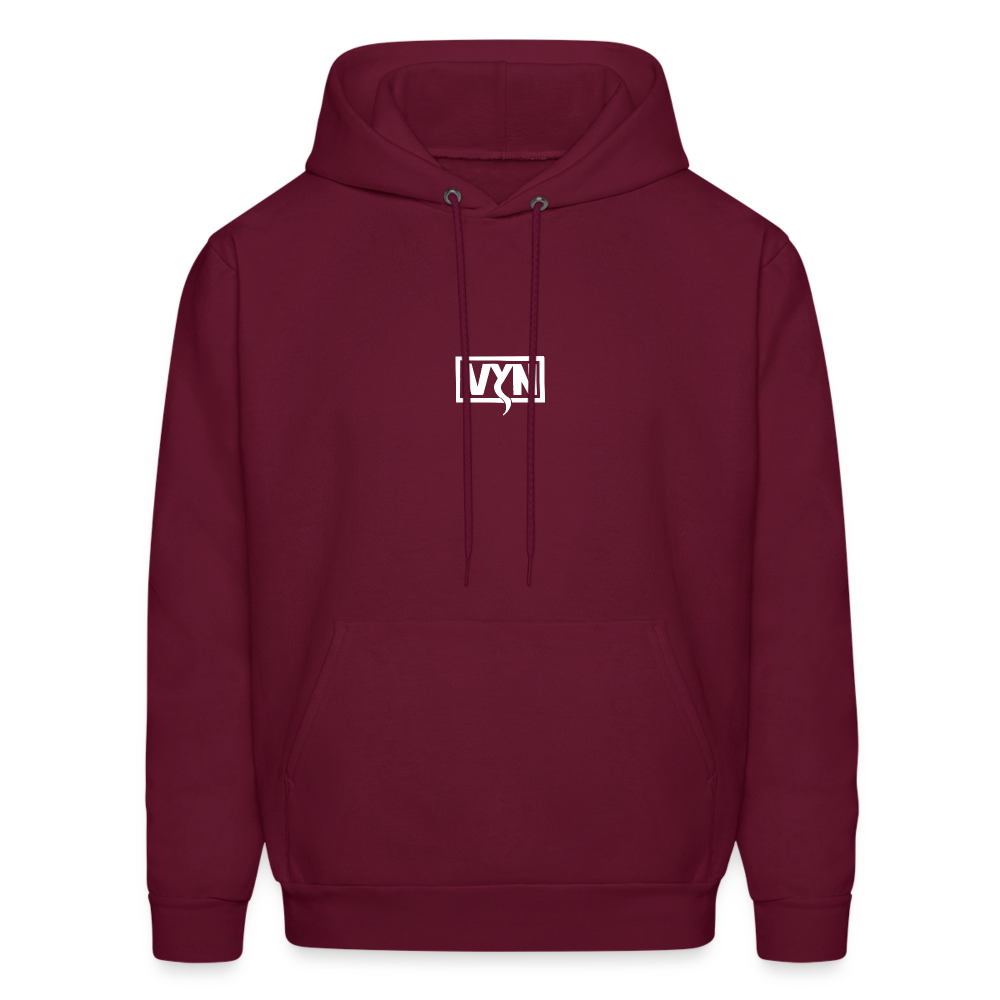 VYN Men's Hoodie white logo - burgundy