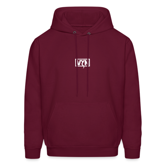 VYN Men's Hoodie white logo - burgundy